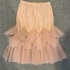 E.F.L.A. Layered Tulle Midi Skirt Blush Pink